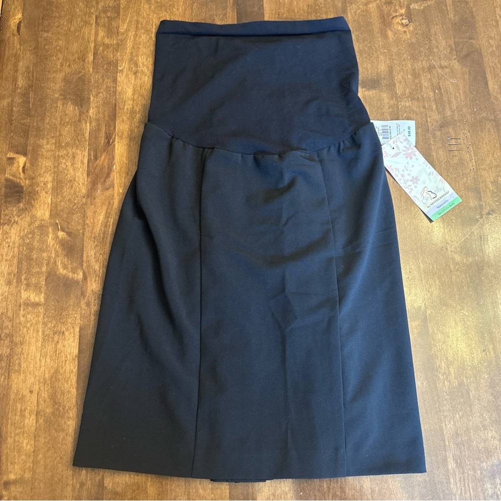 New Motherhood‎ Maternity Large Black Skirt Career Pull On Over Bump Stretch 🖤
